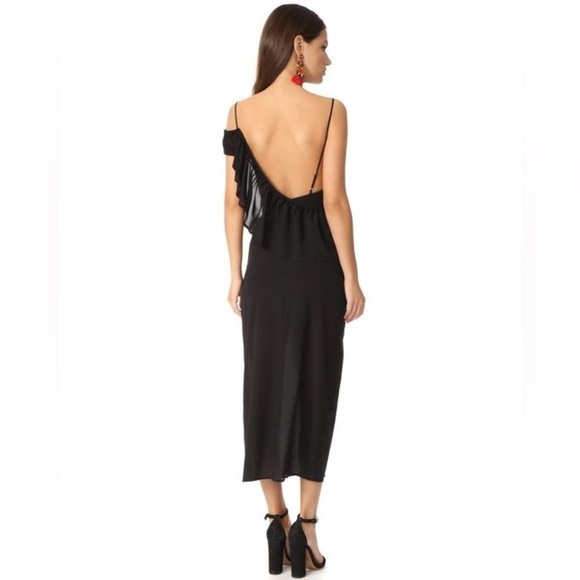 For Love & Lemons Flamenco Maxi Off the Shoulder Dress in Black Women's Small - Picture 3 of 13